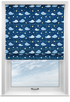 Starry Night, Blue Sighs - Motorised Roman Blind